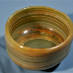 石の器　抹茶茶碗　『立秋』天然石オニックス　彫刻家による手彫りの作品　花器 4枚目の画像