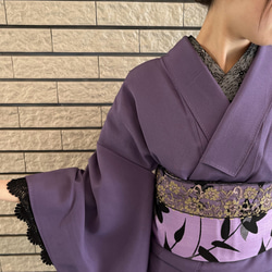 半幅帯　長尺　ウィリアムモリス　いちご泥棒　インディゴ×アネモネ　リバーシブル 40ee9fa449689543a2165c89f1340c