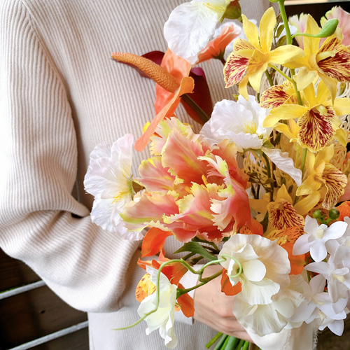 ブライダルブーケ手作り造花チューリップ草 ウェディング アクセサリー