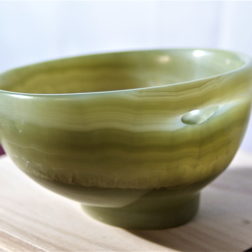 天然メノウ 緑瑪瑙椀 抹茶椀