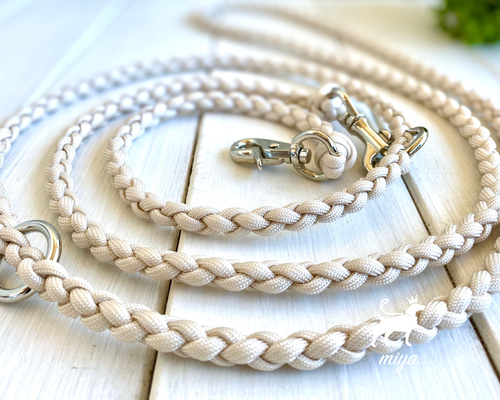 める☆　チョーカー　カフェリード　パラコードリード　リード　パラコード 2023.09.06 ✴︎ハート編みカフェリード ✴︎平編み首輪 お客