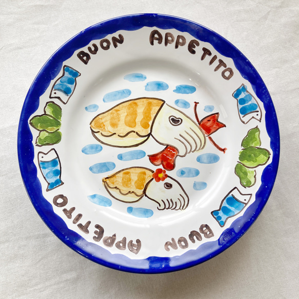 イタリア製の陶器WILLIAMS SONOMAパトリッツィエンボス皿 4枚セット