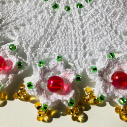 【再販】NOKOのカラフルレース編み 立体小花のモチーフドイリーC（16） 4枚目の画像