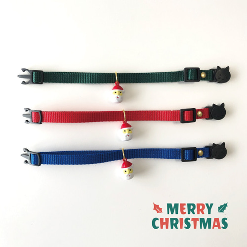 クリスマス限定♪ サンタさんの鈴付き首輪 猫ちゃん首輪 リード・首輪