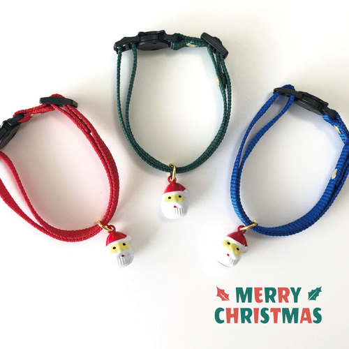 クリスマス限定♪ サンタさんの鈴付き首輪 猫ちゃん首輪 リード・首輪