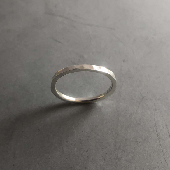 silver ring 1.5mm  /シルバー/リング/指輪/槌目/ハンドメイド/シンプル 2枚目の画像