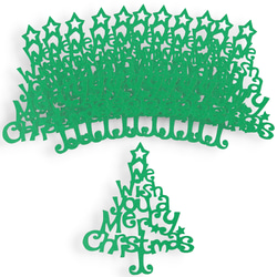 クラフトパンチ ウィー・ウィッシュ・ユー・ア・メリー・クリスマスツリー 選べる3色 12枚【073】 2枚目の画像