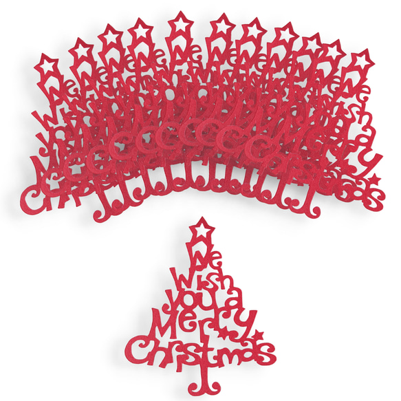 クラフトパンチ ウィー・ウィッシュ・ユー・ア・メリー・クリスマスツリー 選べる3色 12枚【073】 3枚目の画像