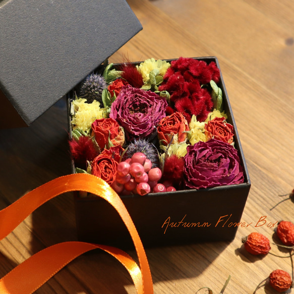 季節限定】秋のフラワーボックス ドライフラワー MOOI -dried flower