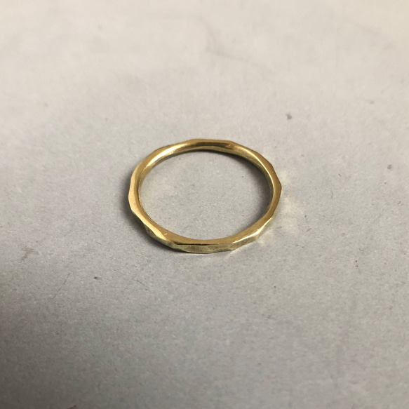 brass ring 1.5mm /真鍮/リング/指輪/槌目/ハンドメイド/シンプル 4枚目の画像
