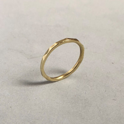 brass ring 1.5mm /真鍮/リング/指輪/槌目/ハンドメイド/シンプル 1枚目の画像