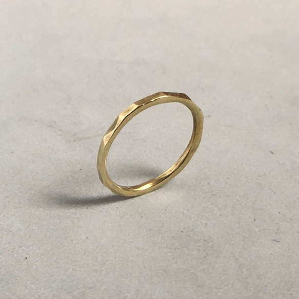 brass ring 1.5mm /真鍮/リング/指輪/槌目/ハンドメイド/シンプル 1枚目の画像