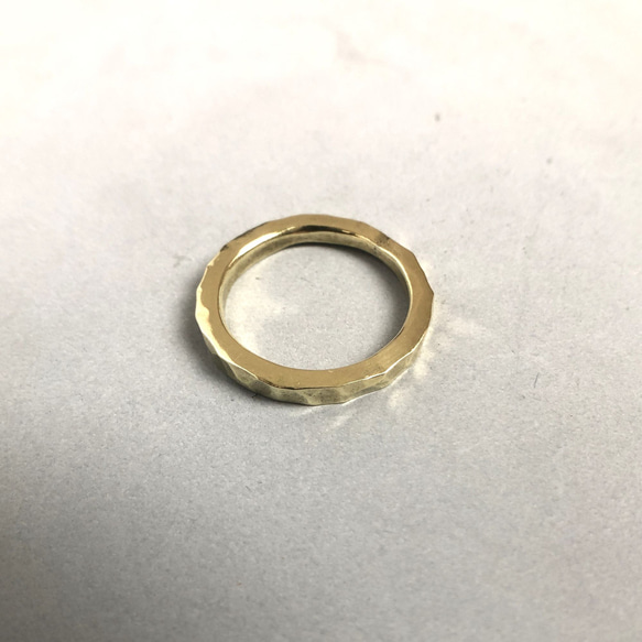 brass ring 2.5mm /真鍮/リング/指輪/槌目/ハンドメイド/シンプル 3枚目の画像