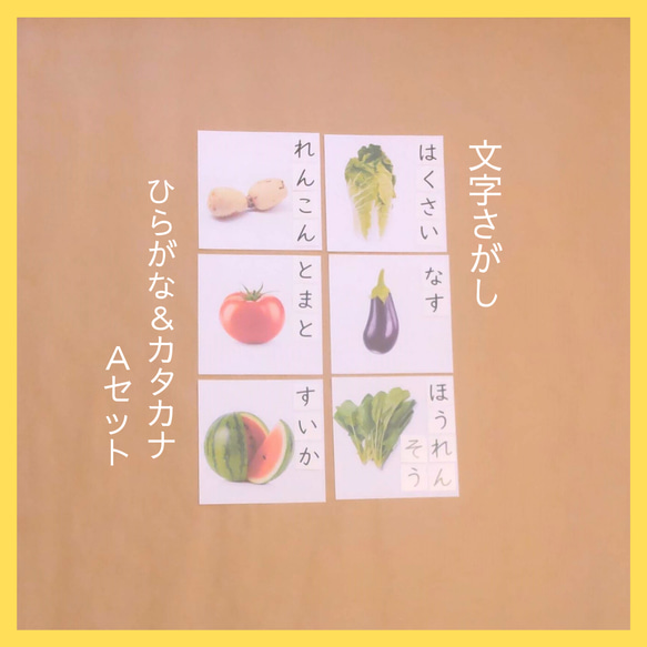 文字さがし＜ひらがな＆カタカナ・Aセット＞★モンテッソーリ教育の言語教育 1枚目の画像