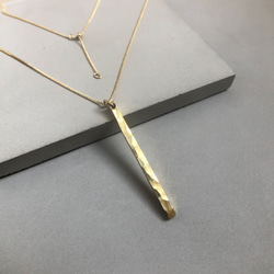 brass necklace 2.5mm /真鍮/ネックレス/槌目/ハンドメイド/シンプル 4枚目の画像