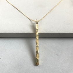 brass necklace 2.5mm /真鍮/ネックレス/槌目/ハンドメイド/シンプル 1枚目の画像