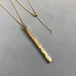 brass necklace 2.5mm /真鍮/ネックレス/槌目/ハンドメイド/シンプル 2枚目の画像