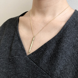 brass necklace 2.5mm /真鍮/ネックレス/槌目/ハンドメイド/シンプル 6枚目の画像