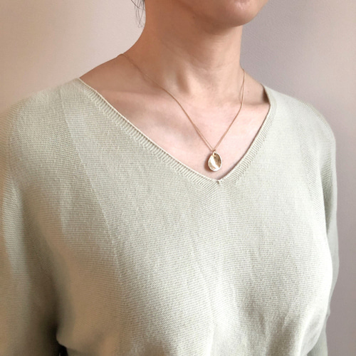 brass necklace sizuku /真鍮/ネックレス/槌目/ハンドメイド