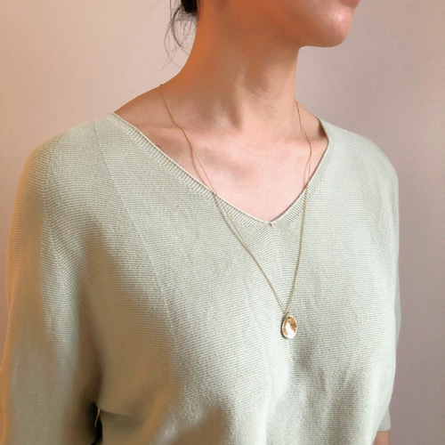brass necklace sizuku /真鍮/ネックレス/槌目/ハンドメイド
