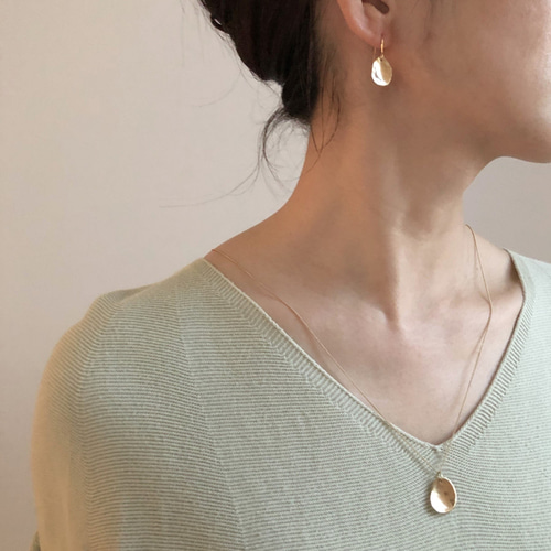 brass necklace sizuku /真鍮/ネックレス/槌目/ハンドメイド