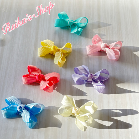 【パイナップル柄リボン】ベビーヘアクリップ　キッズヘアクリップ　ヘアピン パイナップル柄リボン】ベビーヘアクリップキッズヘアクリップ