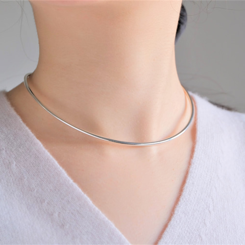 ラウンドチョーカーネックレス ネックカフ シルバー silver925 ラウンドチョーカーネックレス ネックカフ シルバー silver925