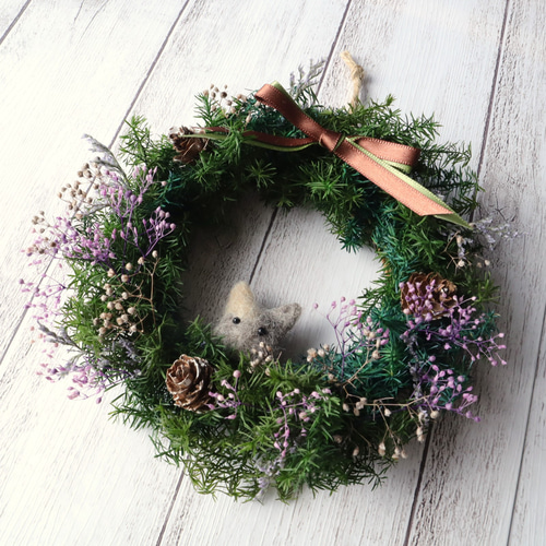 再販】ミニクリスマスリースとミニスワッグのセット2種《Purple  