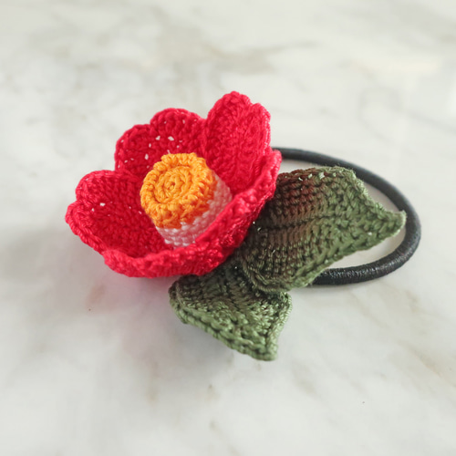 レジンヘアゴム　NO454 椿 レジンヘアゴム NO454 椿 ヘアゴム