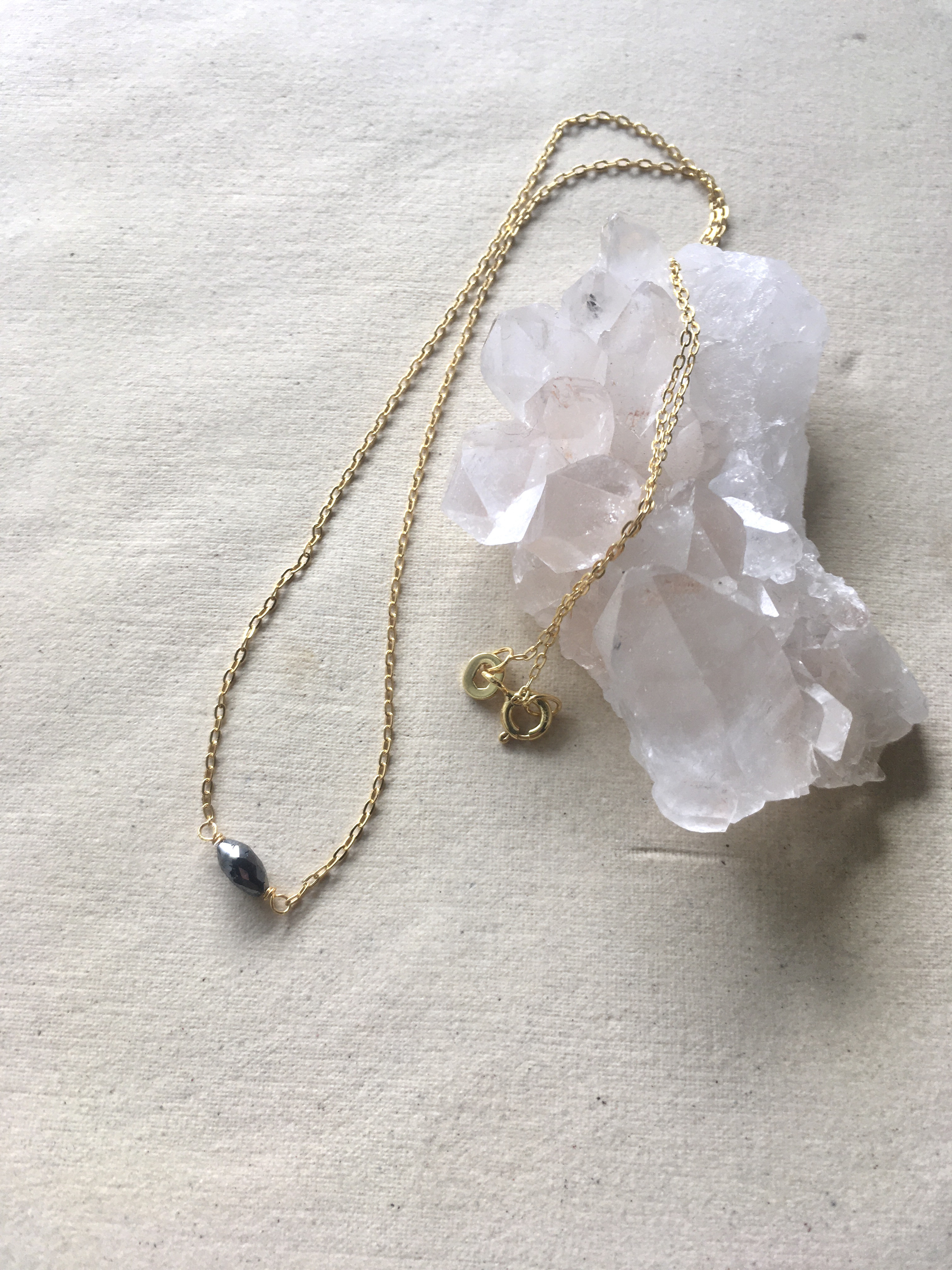 ブラックダイヤモンド の 一粒ネックレス★