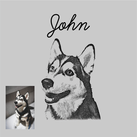 愛犬 わんちゃん オリジナルスウェット【名入れ】うちの子 オーダー 写真 イラスト ペット トレーナー 猫 ねこ うさぎ 2枚目の画像