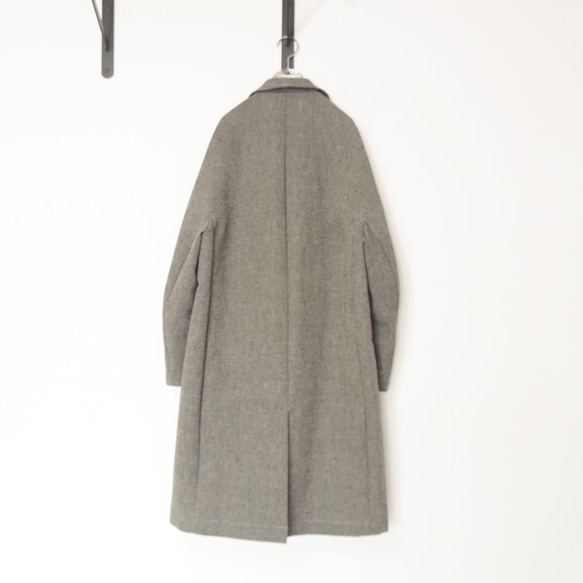 Wool / linen オーバーコート [ charcoal ] 16枚目の画像