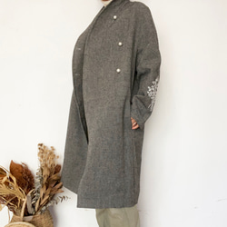 Wool / linen オーバーコート [ charcoal ] 10枚目の画像