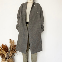 Wool / linen オーバーコート [ charcoal ] 17枚目の画像