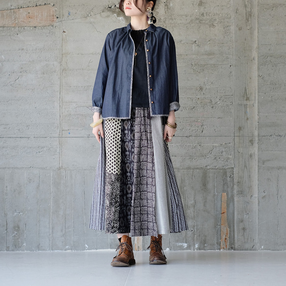 【補貨】簡約又不失時尚！簡約紐扣襯衫（22w-16）牛仔款 5號 第4張的照片