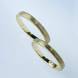 K18　コットンテクスチャーマリッジリング　[結婚指輪][ペアリング] 6枚目の画像