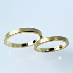 K18　コットンテクスチャーマリッジリング　[結婚指輪][ペアリング] 1枚目の画像
