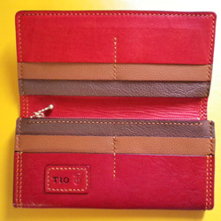 【送料無料】赤牛革の総手縫いオリジナルシンプル本革長財布　ＴＩＯーＮ０４０ 6枚目の画像