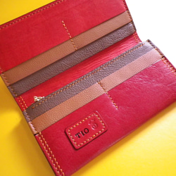 【送料無料】赤牛革の総手縫いオリジナルシンプル本革長財布　ＴＩＯーＮ０４０ 3枚目の画像