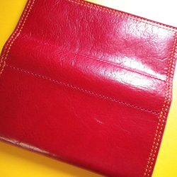 【送料無料】赤牛革の総手縫いオリジナルシンプル本革長財布　ＴＩＯーＮ０４０ 5枚目の画像