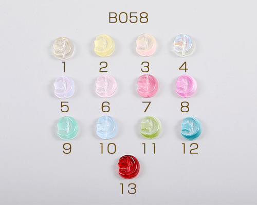 B058-7 60個 ガラスビーズ 星と月 12×14mm グラデーションカラー 3X