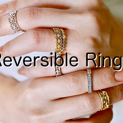 【REVERSIBLE】SILVER925 天然石リバーシブルRing Design2 10枚目の画像