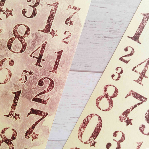 数字】ナンバー クラフトシール 手帳 2026 日記 ビンテージ コラージュ