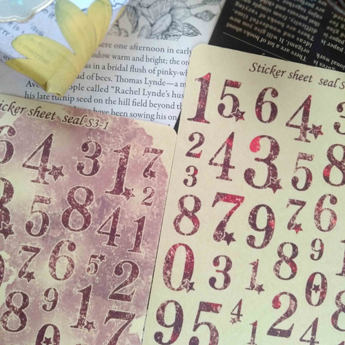 数字】ナンバー クラフトシール 手帳 2026 日記 ビンテージ コラージュ