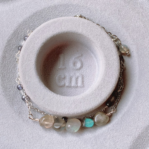 なつページ　ラブラドライト　ブレスレット2本 ラブラドライトとアイオライトの2連ブレスレット ブレスレット