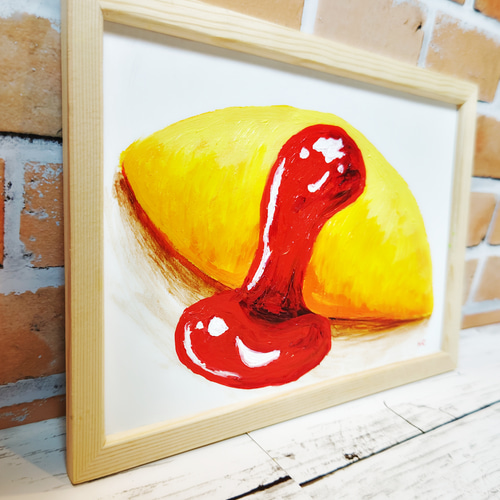 油絵 絵画【オムライス】 絵画 HR 通販 14875752｜Creema