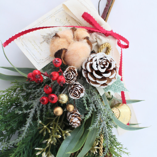 【クリスマススワッグ】　Xmas♡ ハンドメイド　クリスマス　オリジナル　ベル ✮【再販・ラスト1点】クリスマスベルスワッグ࿄ཽ·˖*(ゴールドベル