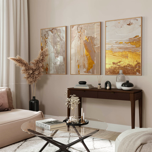 アートポスター 抽象画 ゴールド ベージュ グラデーション 北欧風