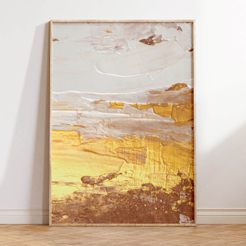 アートポスター 抽象画 ゴールド ベージュ グラデーション 北欧風