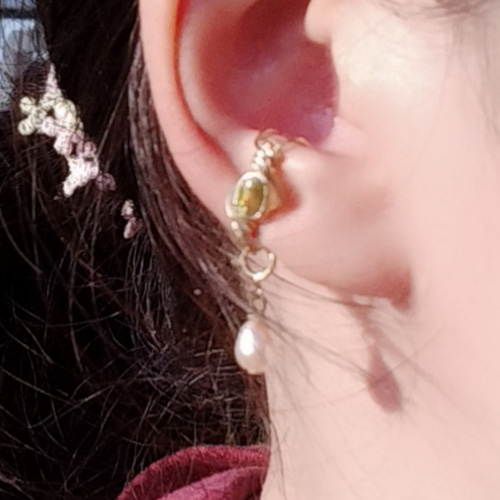 天然スフェーンのイヤーカフ 14kgf 天然石 イヤーカフ ORISYOKU 通販